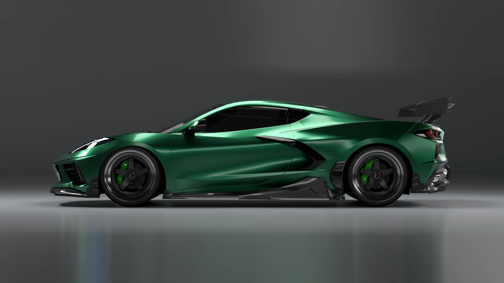 Corvette C8 z pakietem Helk Design – widok z boku